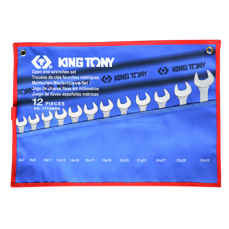 King Tony 12 PCS Open End Wrench Set, 1112MRN
