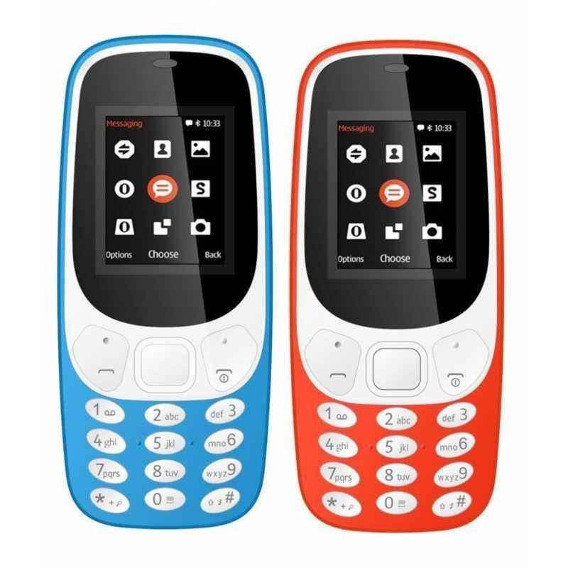 I Kall K3310 Sky Blue & Red Feature Phone Combo
