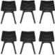 Regent Diamond Shell Plastic Black Chair (Pack of 6)