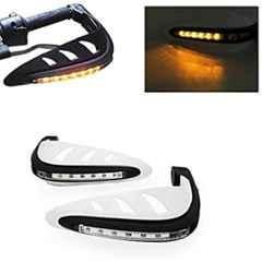 Meenu Arts Motorcycle Handguards with Led Light for 7/8 inch Grips - 300 * 140 * 110Mm (White) for Yamaha Fz