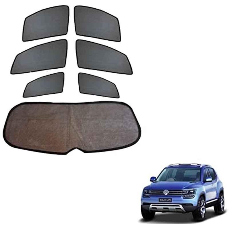 Kozdiko 5 Pcs Black Fixed Window & Rear Sun Shade Set for Volkswagen Taigun
