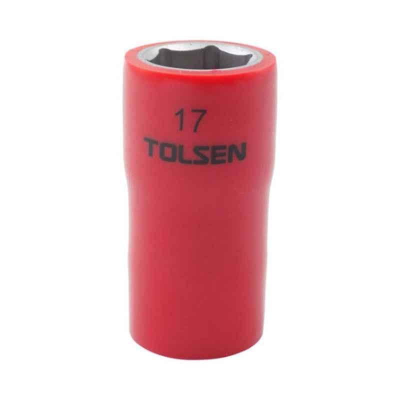 Tolsen 41317 17mm Metal Red & Silver Insulated Socket