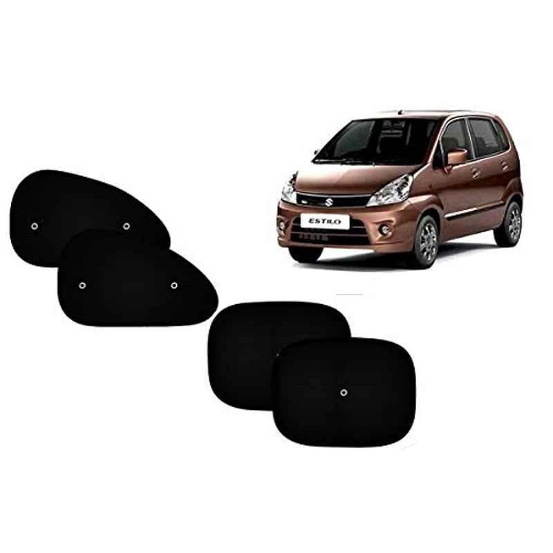 Auto Pearl 4 Pcs PVC & Mesh Black Window Side Sun Shade Set for Maruti Suzuki Zen Estilo Type 2, Curtain_Chipkoo_4_ZenEstiloType-2
