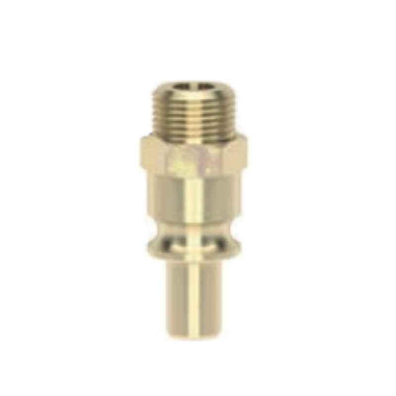 Ludecke F1K38G G 3/8 Single Shut-off Male Thread Quick Connect Coupling with Plug