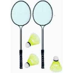STYRKR Black Badminton Kit(2 Pcs Double shaft Racket + 3 Nylon Shuttle Branded Badminton Kit