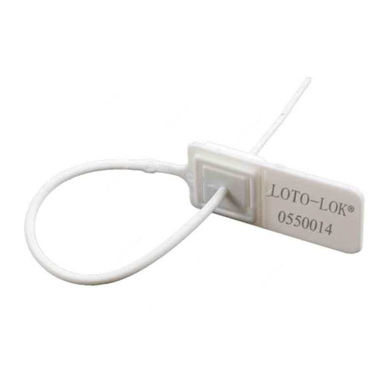 Loto-Lok 180mm Polypropylene White Security Seal, PS-18T-WH180 (Pack of 50)