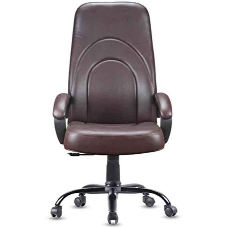 KDF Mart Upholstery Fabric Brown Medium Back Adjustable Executive Swivel Chair with Back Support, MIS166