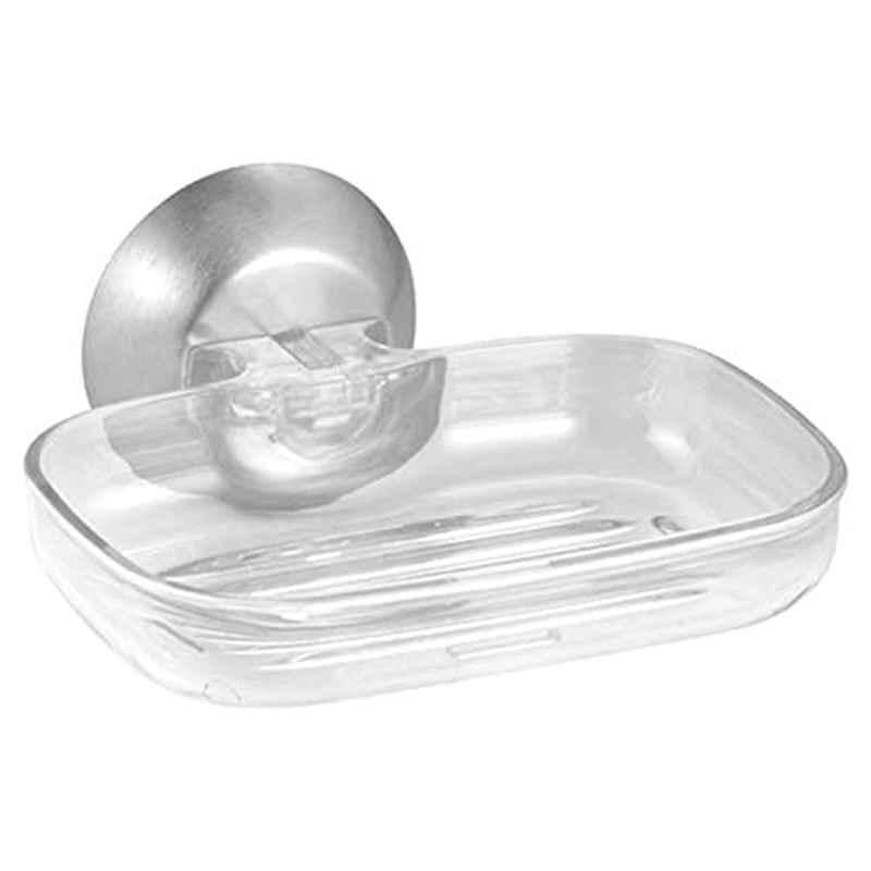 iDesign Forma Plastic Clear Power Lock Suction Soap Dish, 79420