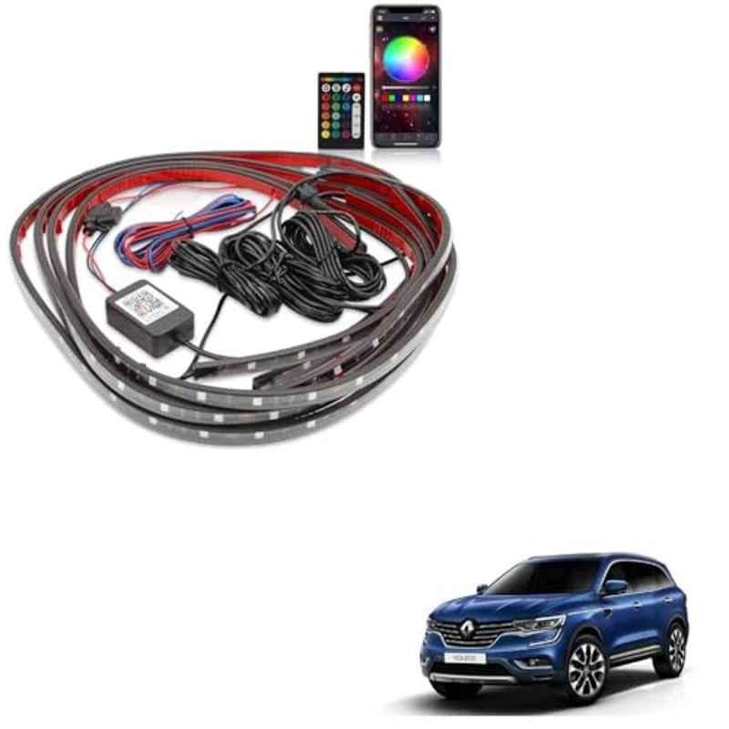 Kozdiko 12V Car Underbody Multicolor LED Strip Light Set with Wireless Remote for Renault Koleos