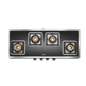 Hindware Arsenio Plus DX 4B AI Glass Top Cooktop with 4 Brass Burner & Automatic Ignition, CT 100270