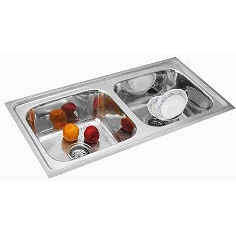 Acrome 45x20x9 inch Stainless Steel Silver Oval Double Bowl Kitchen Sink