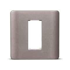 Schneider Electric Zencelo 1 Module Silver Bronze Grid & Cover Frame, IN8401C(SZ) (Pack of 10)