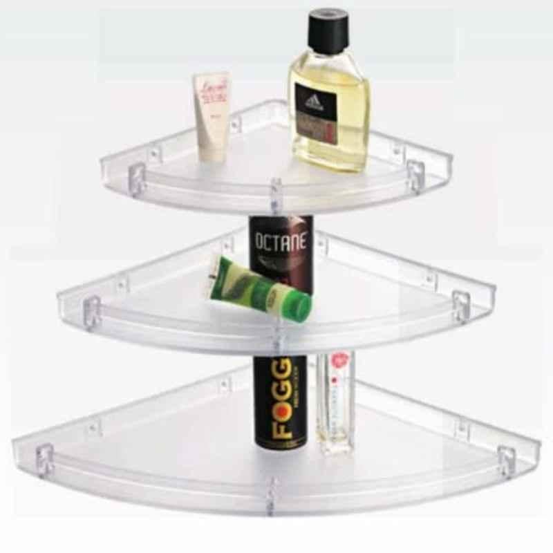 ZAP Hexa 3 Pcs Acrylic Bathroom Corner Shelf Set