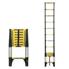 Corvids 15 Step 14.5 ft Iron & Carbon Steel Foldable Extension Telescopic Ladder, CCLT-044IR