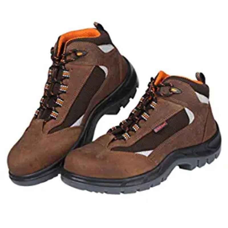 Karam FS65BR (FKDAMN) Executive Sporty Lace Up Din Leather Brown Safety Footwear, Size: 42