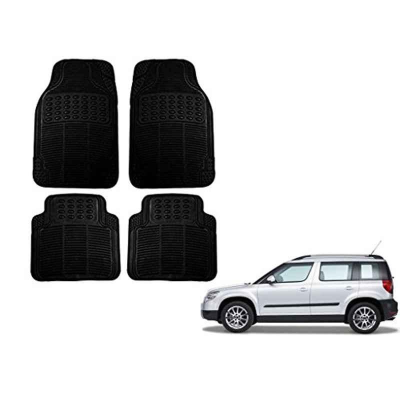 Kozdiko 4 Pcs Black Rubber Car Mat Set for Skoda Yeti