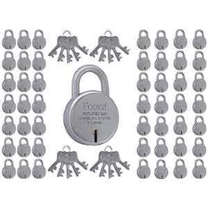 Foora 50 Pcs Silver Metal Door Padlock Set with 20 Common Keys