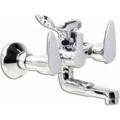 IRIS Brezza Brass Chrome Finish Silver Telephone Shower Arrangement Wall Mixer with Crutch Mixer Faucet