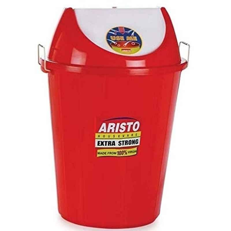 Aristo 32L Red Plastic Dustbin with Swing Lid