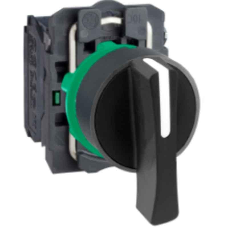 Schneider Harmony 600V 2NO Plastic Black 3 Positions Selector Switch with Long Handle, XB5AJ53