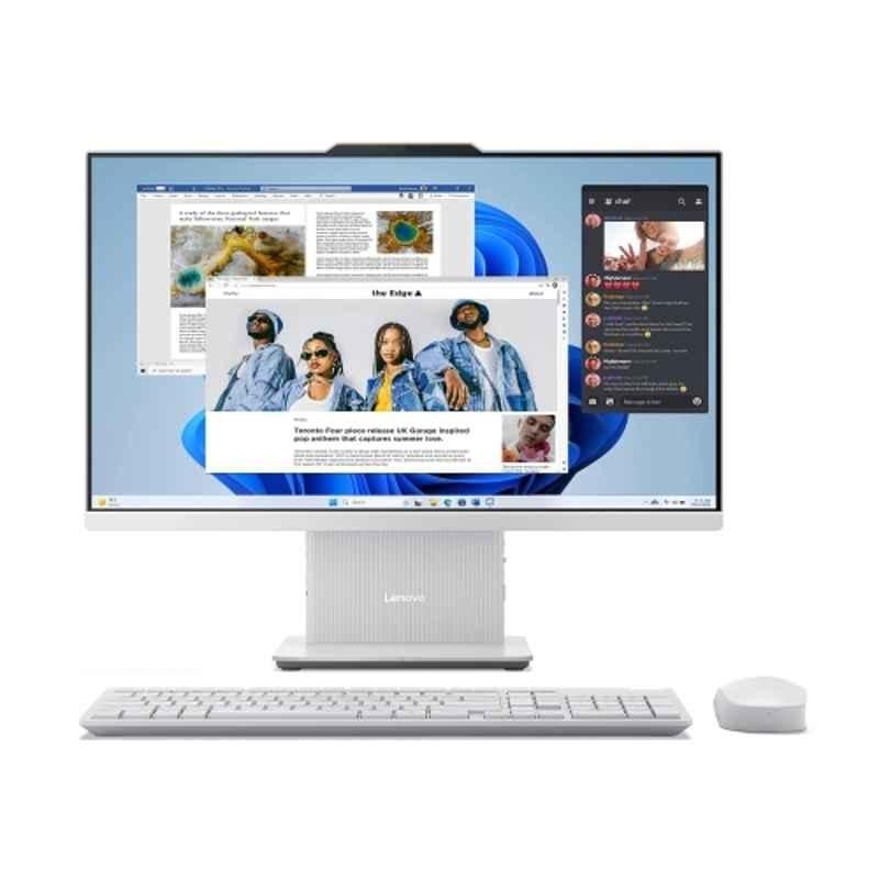 Lenovo IdeaCentre 24IRH9 Cloud Grey All in One Desktop with Intel Core i5-13420H/16GB RAM/512GB SSD/Window 11/Microsoft 365 Basic & Office Home 2024/Wireless EOS Keyboard & Mouse/23.8 inch FHD IPS Display, F0HN0107IN