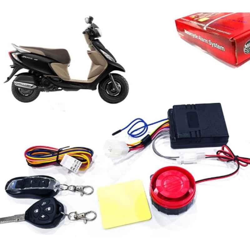 Auto Pearl 12V Black Two-Way Anti Theft Motorcycle Alarm Kit with 2 Pcs Remote for Scooty Zest 110 BS6