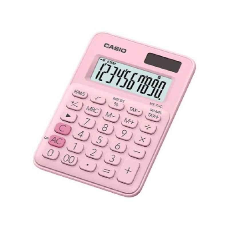 Casio MS-7UC-PK Pink 10 Digit Mini Desk Type Calculator