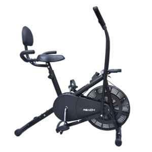 Reach AB 110 BH Alloy Steel Black Upright Air Bike Exercise Fitness Cycle with Back Support & Seat Handle
