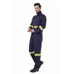 Atacama Duosecura Poly Cotton Blend Twill Navy Blue Industrial Coverall with Reflective Strip, AWC003NY, Size: M