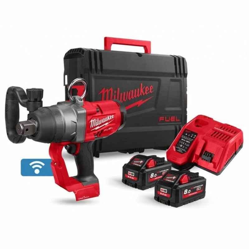 Milwaukee High Torque Impact Wrench Kit, M18ONEFHIWF1-802X, Fuel, 1 inch, 18V