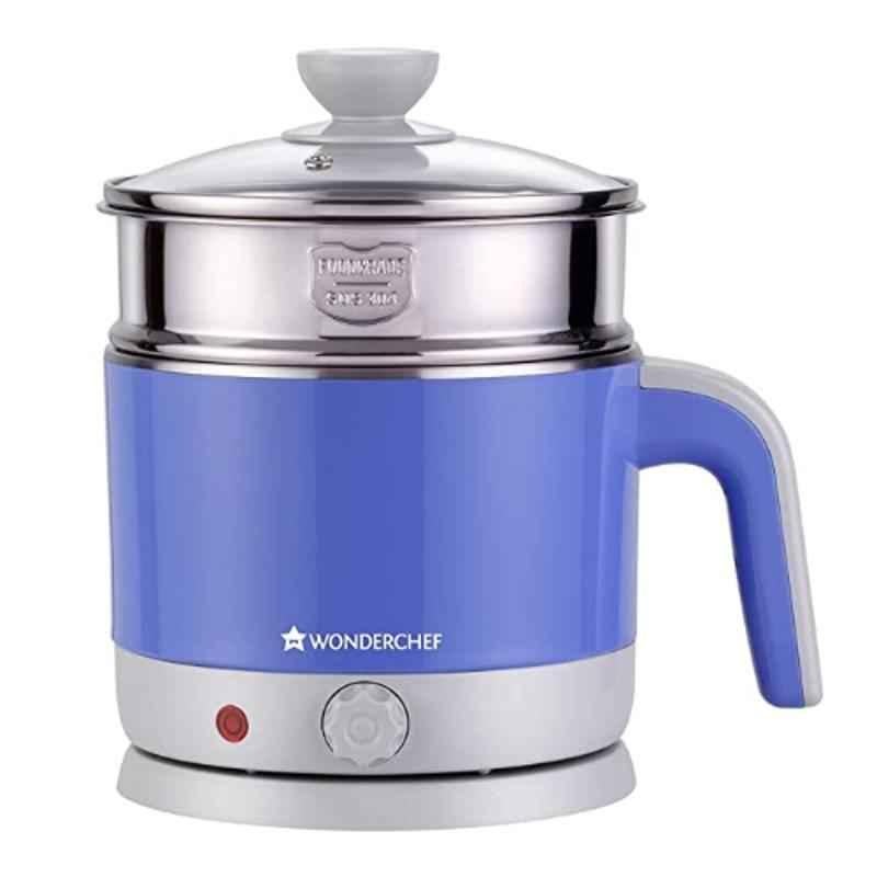 Wonderchef Luxe 1000W 1.2L Blue Electric Kettle with Egg Boiler, 63152932