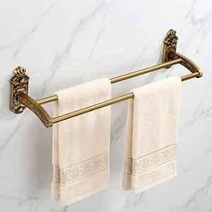 Plantex 24 inch Antique Brass Dual Towel Rod for Bathroom