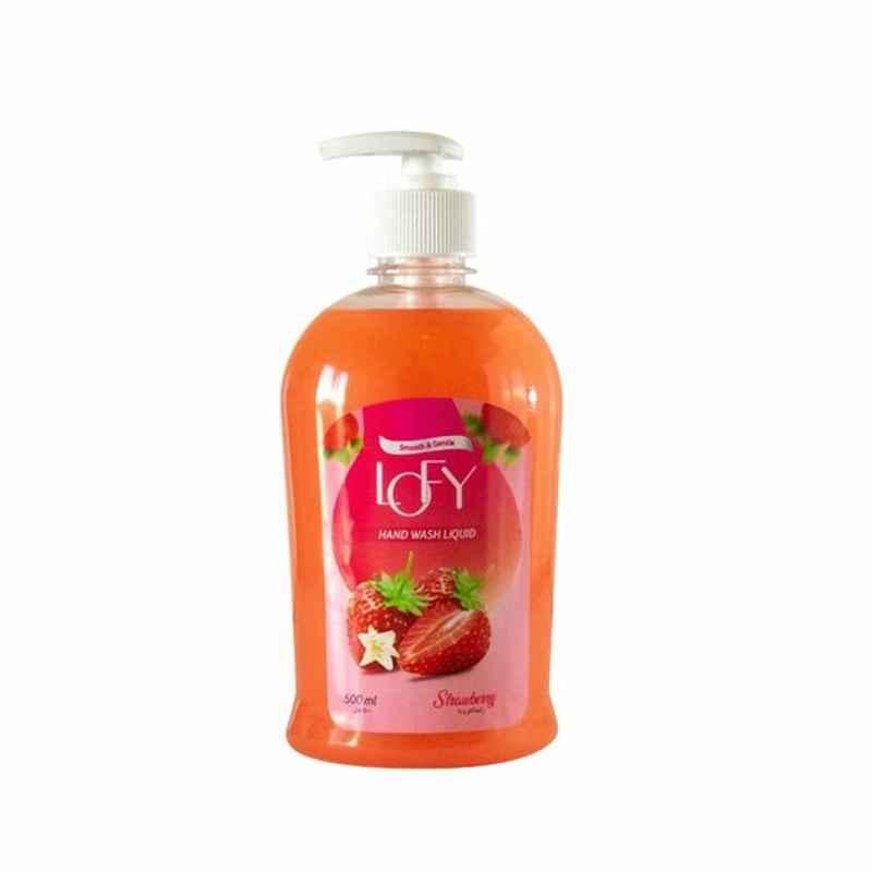 Lofy Hand Wash Liquid, Strawberry Fragrance, 500ml, 24 Pcs/Carton