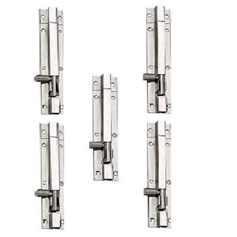 Nixnine 4 inch Stainless Steel Tower Bolt Security Door Latch Lock, SS_LTH_A-511_4IN_5PS (Pack of 5)