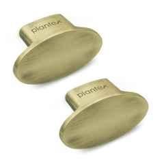 Plantex Knobs for Drawer | Cabinets Drawer Knobs | Pull-Push Knobs for Kitchen & Bedroom Drawer (Pack of 2) Oval, Antique Brass