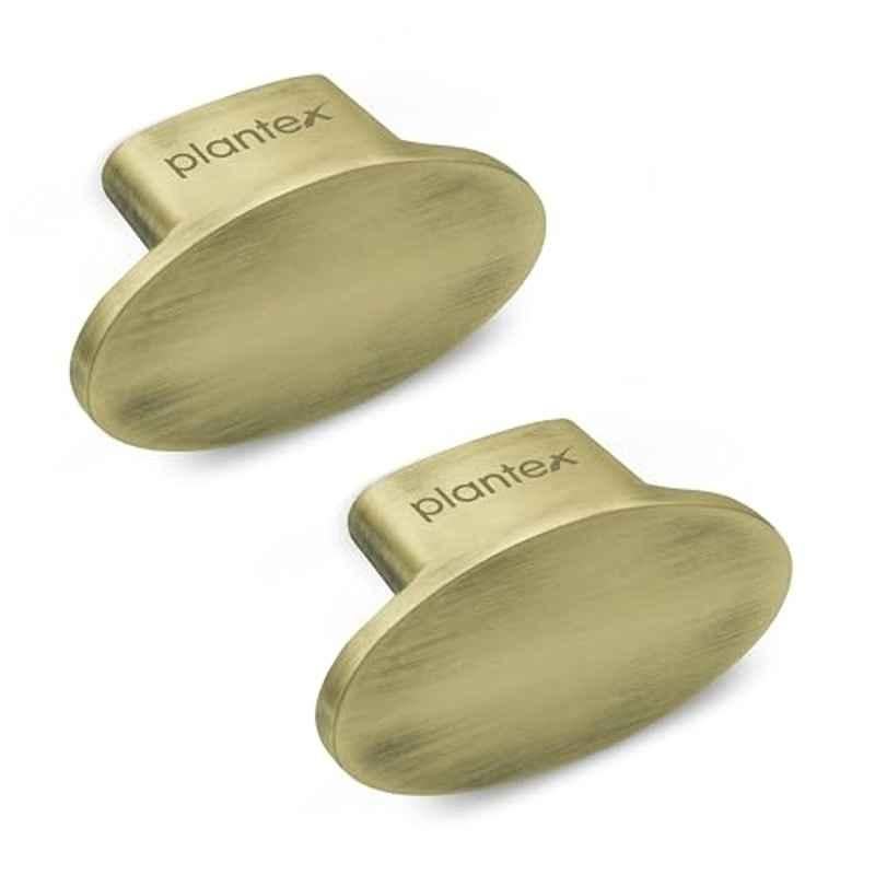 Plantex Knobs for Drawer | Cabinets Drawer Knobs | Pull-Push Knobs for Kitchen & Bedroom Drawer (Pack of 2) Oval, Antique Brass