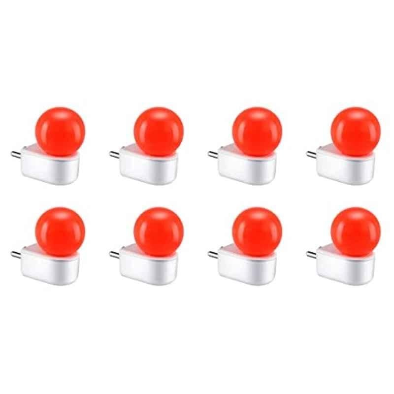 Orient Electric Deco 0.5W Red Plug n Play LED Night Lamp with 2 Pin Socket, Glare-Free Brightness & BIS Approved (Pack of 8)