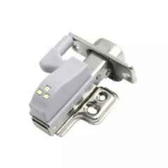 Harrison HQ Cold Rolled Steel Nickel Finish 8 deg Half Overlay Hydraulic LED Hinge, 0898