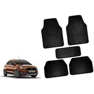 Auto Pearl 5 Pcs Polyester Black Car Floor Carpet Set for Ford Aspire Free Style 2018 onwards