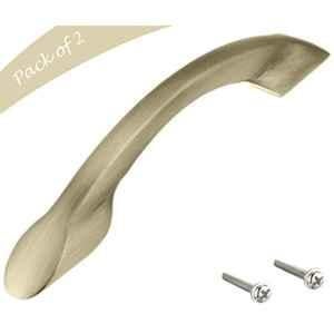 Aquieen 96mm Malleable Antique Brass Wardrobe Cabinet Pull Handle, KL-707-288 (Pack of 2)