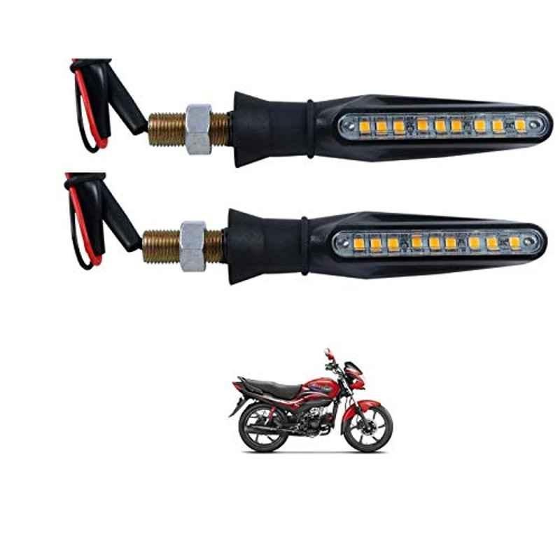Kozdiko 4 Pcs Plastic Front & Rear Side Sleek Yellow Bike Indicator Set for Hero Passion Pro