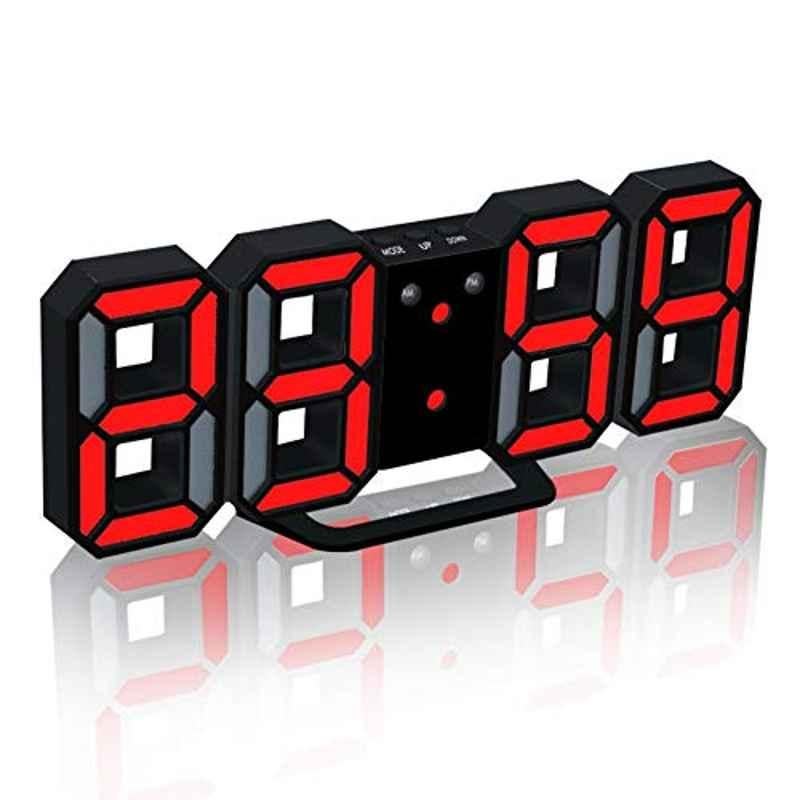 Rubik 21.5x4x8.7cm Wood Light Red LED Digital Alarm Clock