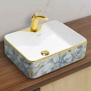 Plantex 19x15x5.5 inch Ceramic TableTop Wash Basin for Bathroom, APS-3715-NC-440