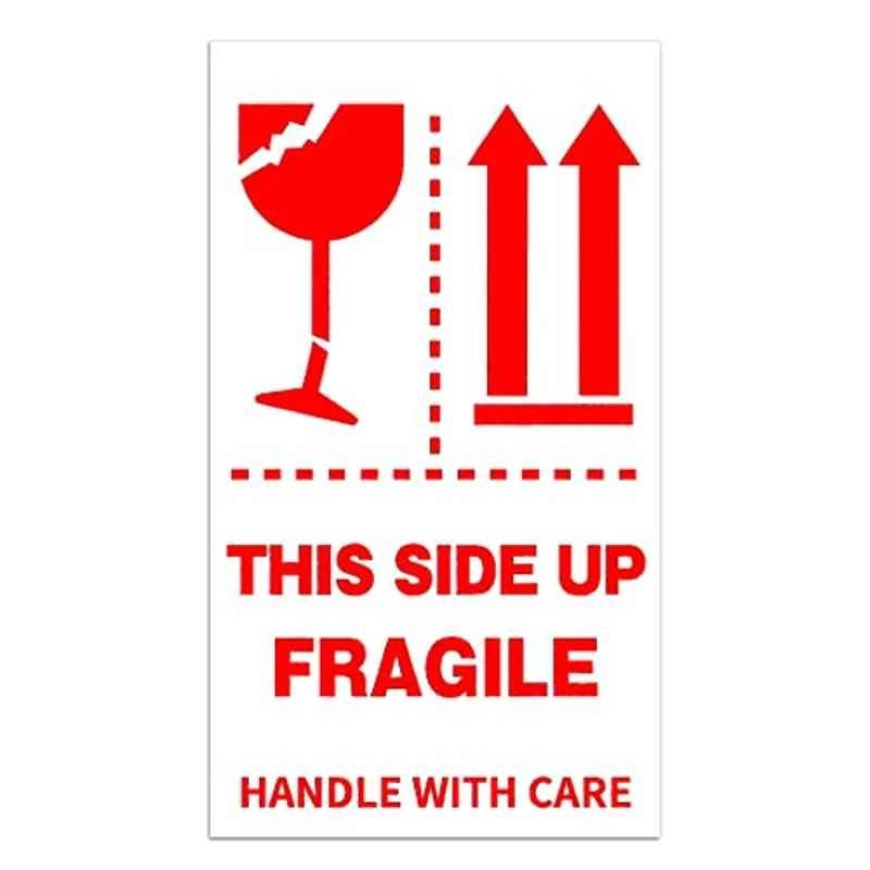 Rubik 250Pcs 9x5cm Red This Side Up Handle With Care Shipping Box Warning Fragile Label Sticker  Set