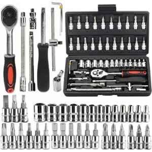 Okasta 46 Pcs 1/4 inch Ratchet Wrench Socket Set