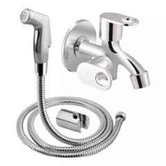 Fastgear Prime Stainless Steel Silver Chrome Finish Health Faucet Set, FG1714