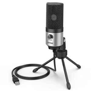 Fifine 70dB 20KHz USB Condenser Desktop Microphone for Zoom Video Meeting Online Class on PC Computer, K669S