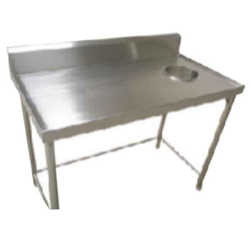 Star Fabricator 1200x600x850+100cm Dish Landing Table with Garbage Shoot Top