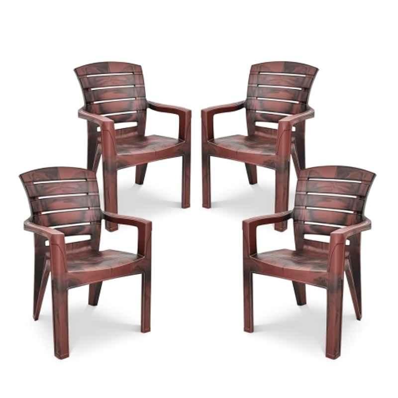 Maharaja Singham101 580x620x880mm Plastic Copper Heavy Duty Armrest Chair (Pack of 4)