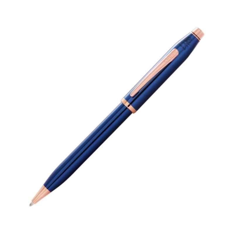 Cross Century II Black Ink Translucent Cobalt Blue Lacquer Finish Ballpoint Pen